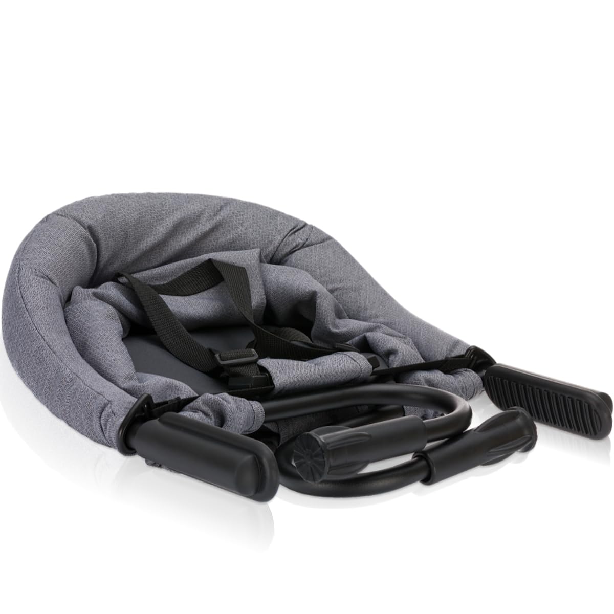 Faltbarer Tischsitz Baby Stuhlsitz mit Transporttasche für Tischplatten bis 8,5 cm praktisch für Zuhause und Unterwegs (Grau)