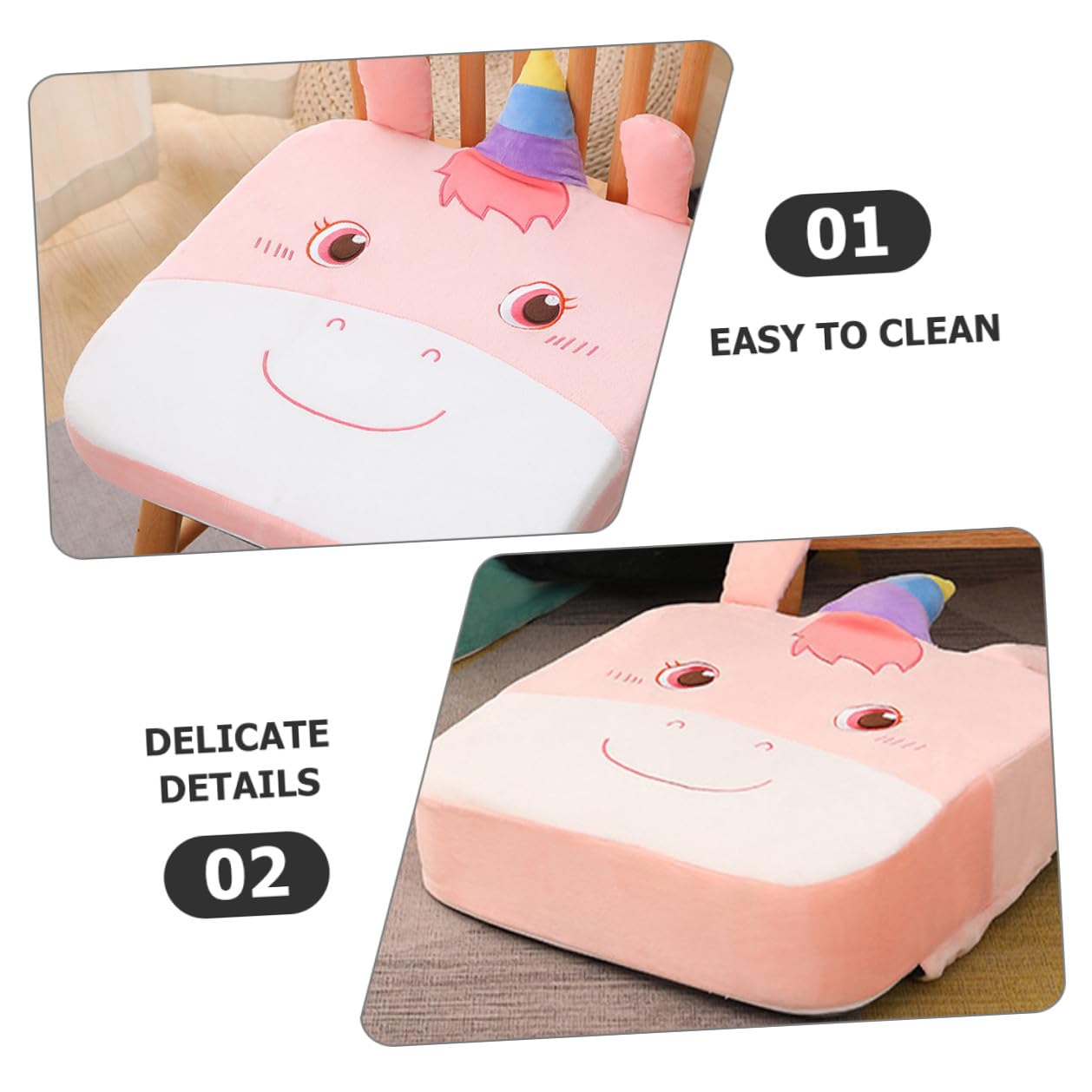 Toyvian Cuscino Alzasedia per Ragazzo Ragazza in Cotone Lavabile, Design Compatto Antiscivolo, Adatto alla Maggior Parte delle Sedie da Pranzo per Casa e Ristorante