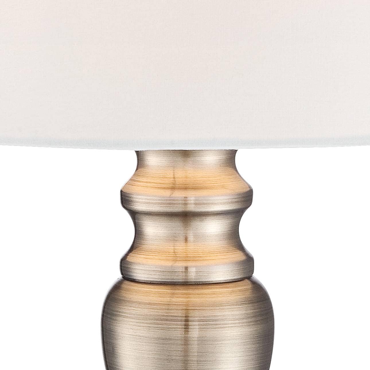 Regency Hill Traditional Accent Candlestick Table Lamp 19 1/4" High Set of 2 Brass Metal White Empire Shade Touch On Off for Living Room Bedroom House Bedside Nightstand Home Office Family