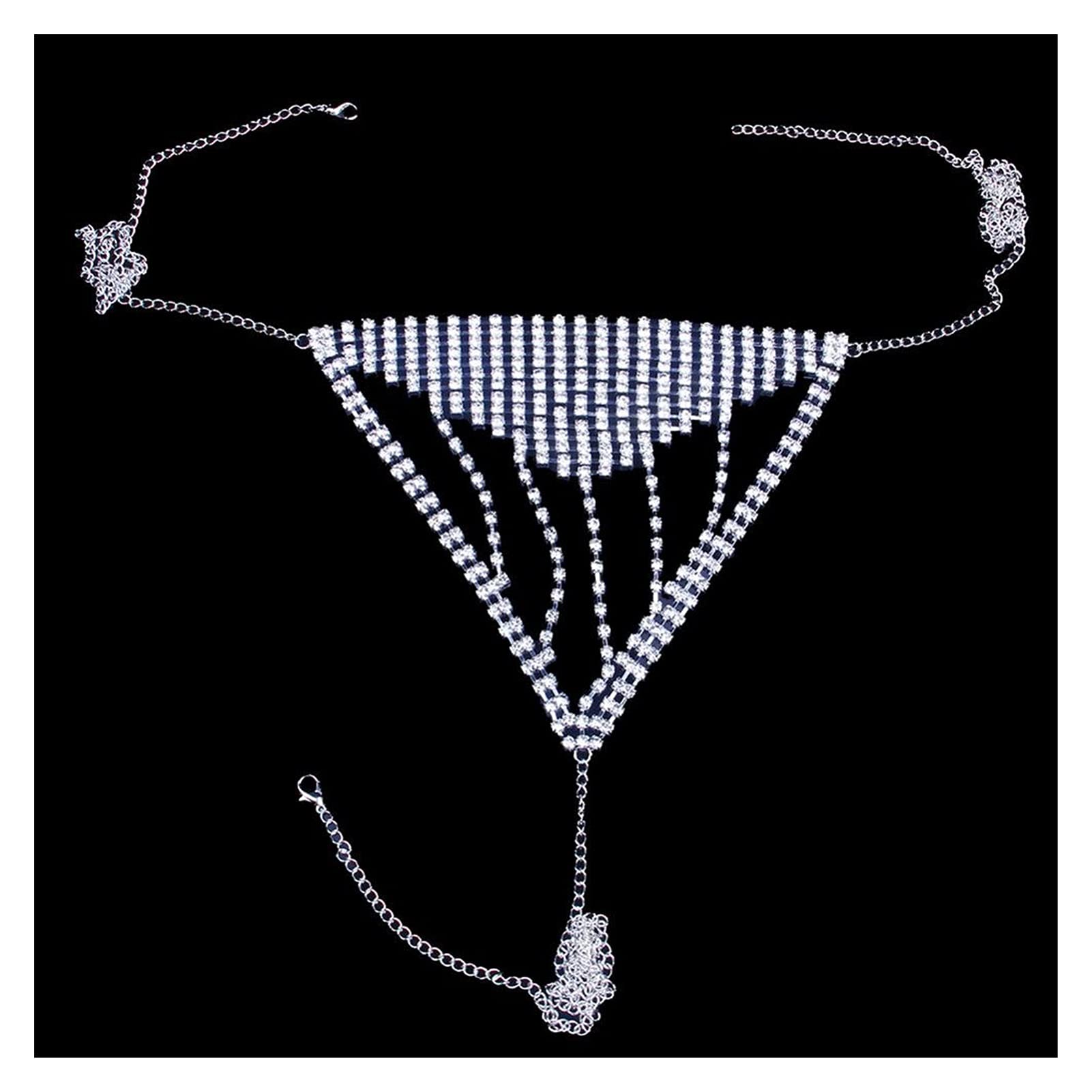 Łańcuszek do ciała Biżuteria do ciała Łańcuszek do bielizny dla kobiet Śliczny biustonosz i zestaw Biżuteria do bikini Łańcuszek do ciała (główny kolor kamienia: złoty, kolor: zestaw)