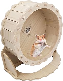 Leise Laufrad Hamster 15cm,Laufrad aus Holz,Leise Hamsterrad,Laufrad Hamster Leise Hamster Spielzeug,rutschfeste Laufscheibe,Kleintierzubehör Laufrad für Rennmäuse,Eichhörnchen,Zwerghamster