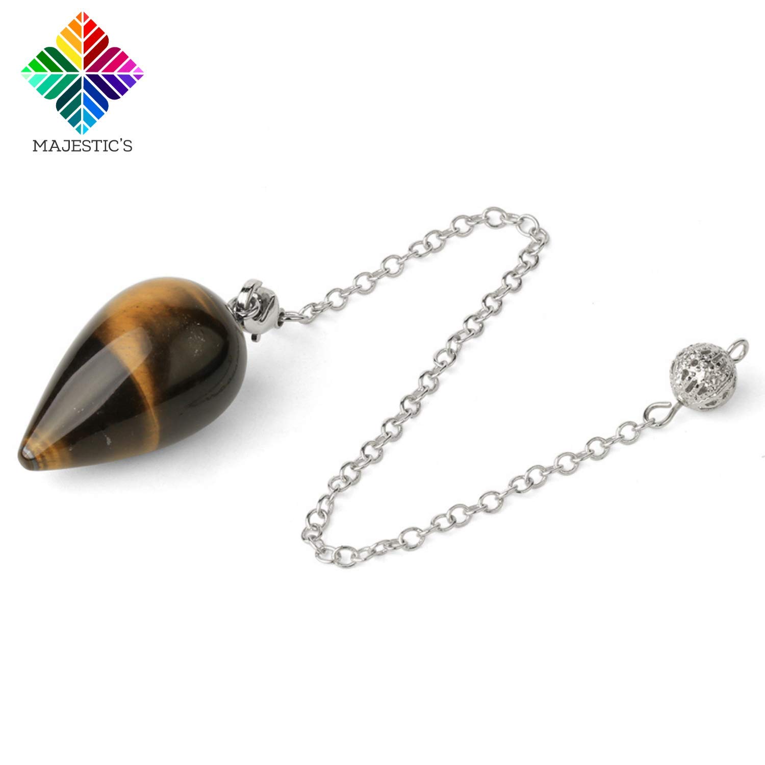 Péndulo Adivinación Professional de OJO DE TIGRE – Pendulo divinatorio de Radiestesia universal de Piedra Naturale – 14 GR
