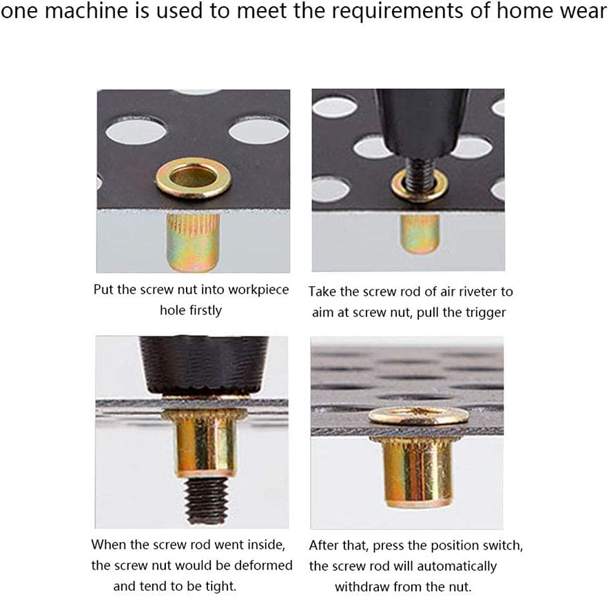 Air Riveter Gun Pull Nut Automatic Pneumatic Riveting Nut Gun Tool(M8/M10)
