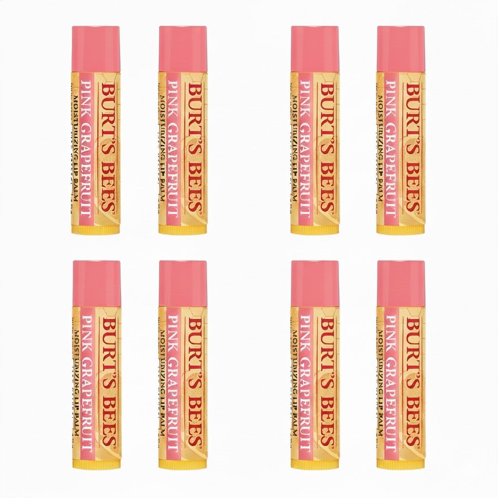 Burt's Bees Pink Grapefruit Moisturizing Lip Balm .15 Ounce 100% Natural Origin (24)