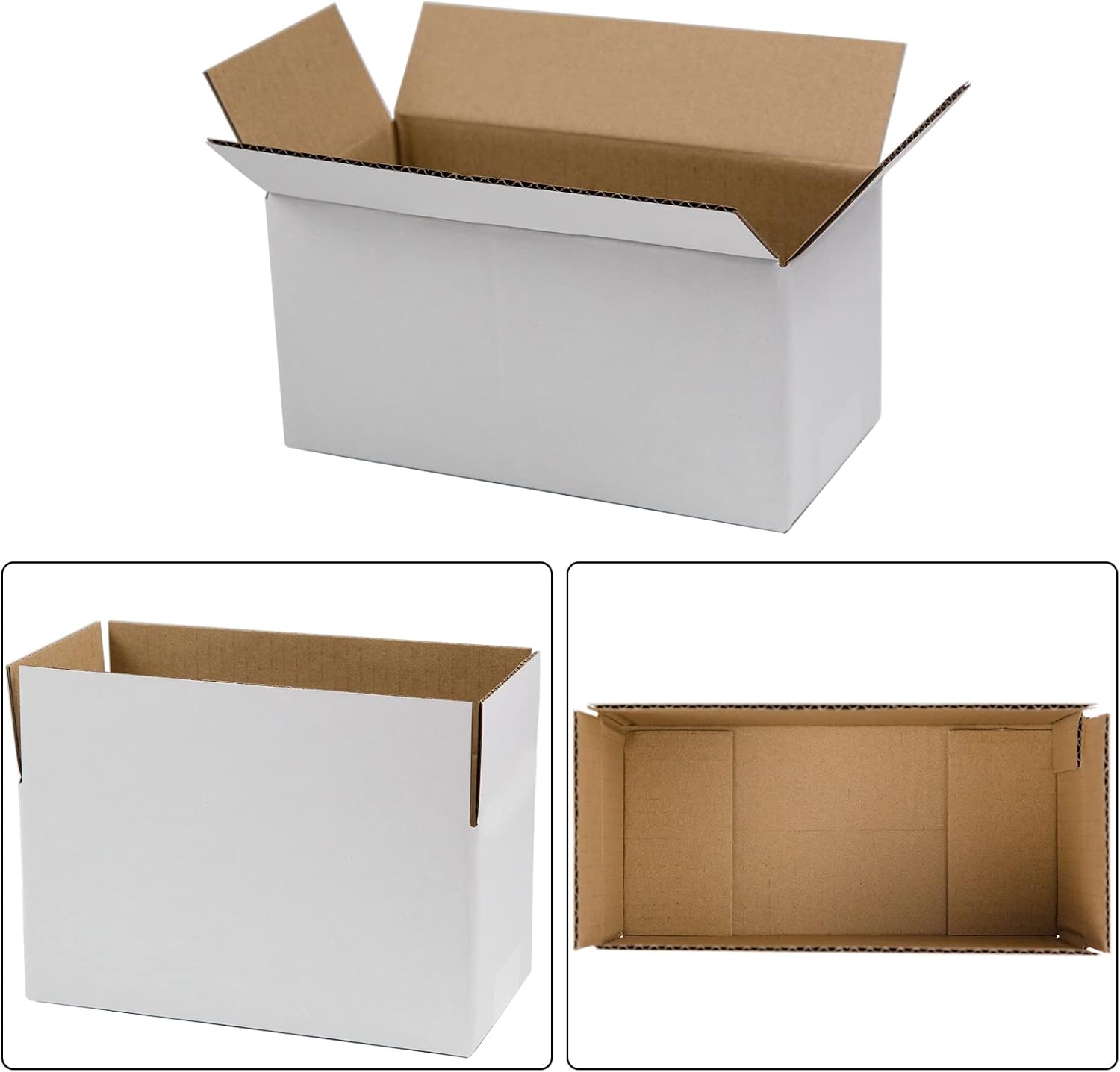 SUNLPH 50 Pack 8x4x4 Inches Shipping Boxes, Small Corrugated Cardboard Boxes for Mailing and Packing, White