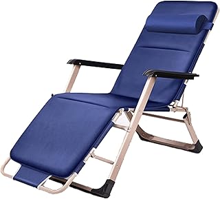 HZH Espreguiçadeira acolchoada dobrável para casa, espreguiçadeiras de jardim dobráveis, espreguiçadeiras de jardim reclináveis, espreguiçadeiras portáteis para praia ao ar livre (B)