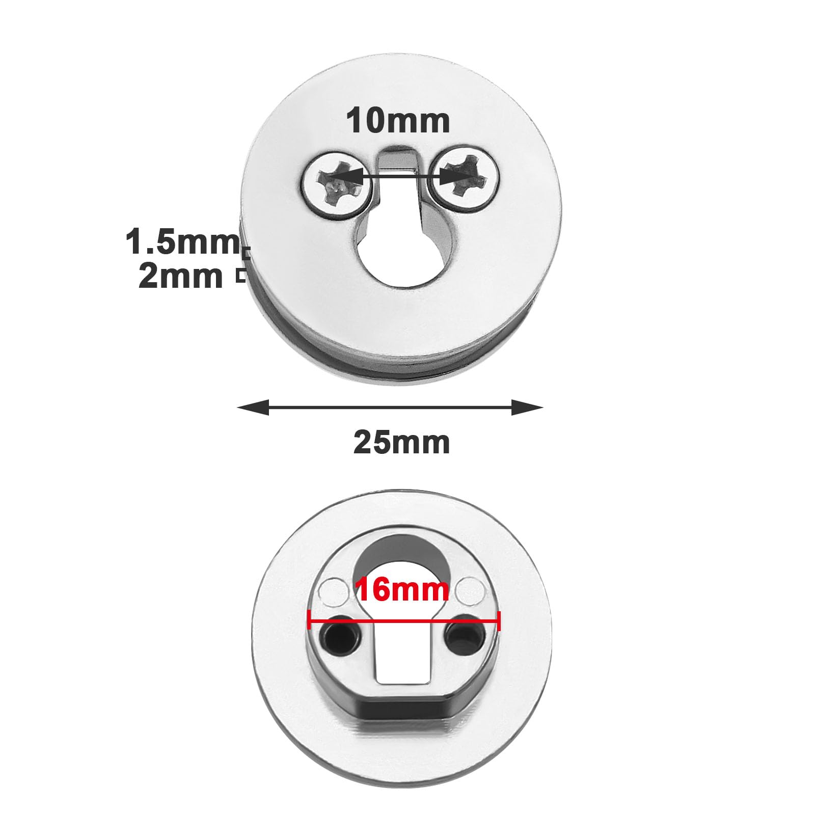 EMSea 2 Sets Glass Door Lock Sliding Showcase Exhibition Cabinet Terrarium Lock with 4 Keys 25x25MM for Glass Cabinet Doors Doors and Windows Jewelry Cabinets - Image 4