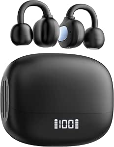 PSIER Open Ear Earbuds, Bluetooth 5.4 Ear Buds with Digital Display 30H Playtime Bluetooth Earbuds IPX5 Waterproof Comfortable Lightweight Clip on Headphones for Workout Sports Running (Blue) asin的图片