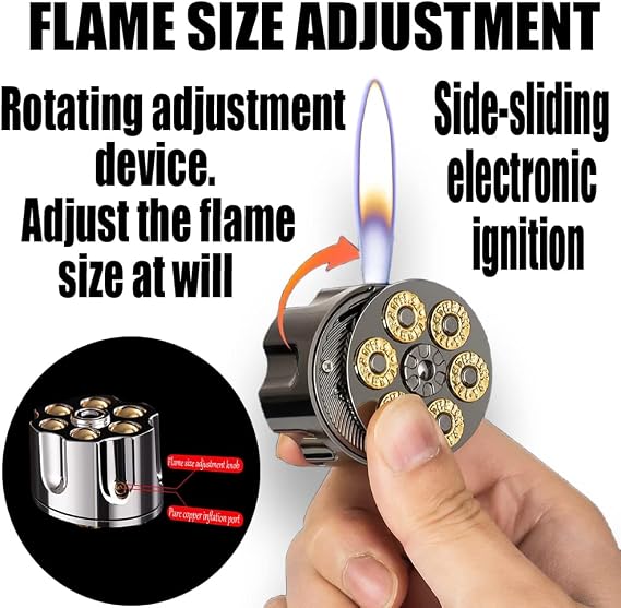 Brightfire, Vintage Butane Lighter, Refillable and Adjustable, Cool Lighters for Men Gift