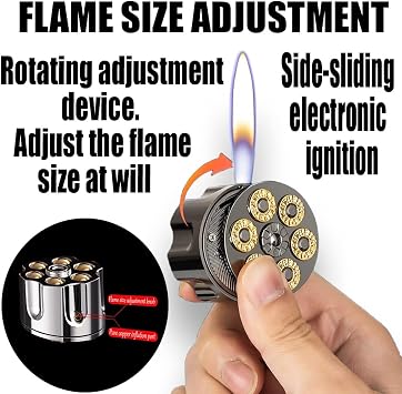 Brightfire, Vintage Butane Lighter, Refillable and Adjustable, Cool Lighters for Men Gift