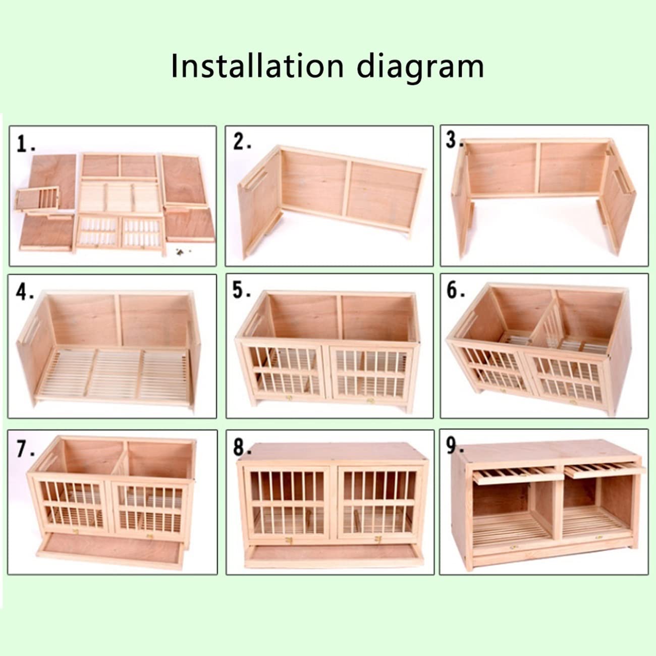 Hábitat De Animales Pequeños Jaula para Conejos con Bandeja Arena para Gatos De Interior Y Exterior Caja Nido De Palomas Jaula De Cria Suministros De Mascotas (Color : Wood Color, S : 90 * 45 * 50cm)