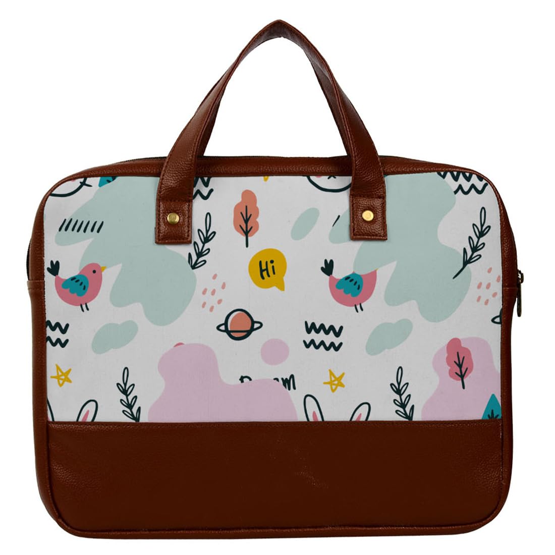 Crazyify Duck And Sparrow Printed Leather Laptop Bag For Men & Women | Leather Laptop Bags/Briefcase with Screen Size Up to 15.6 Inch (B0B46FDC38) Amazon Price History, Amazon Price Tracker