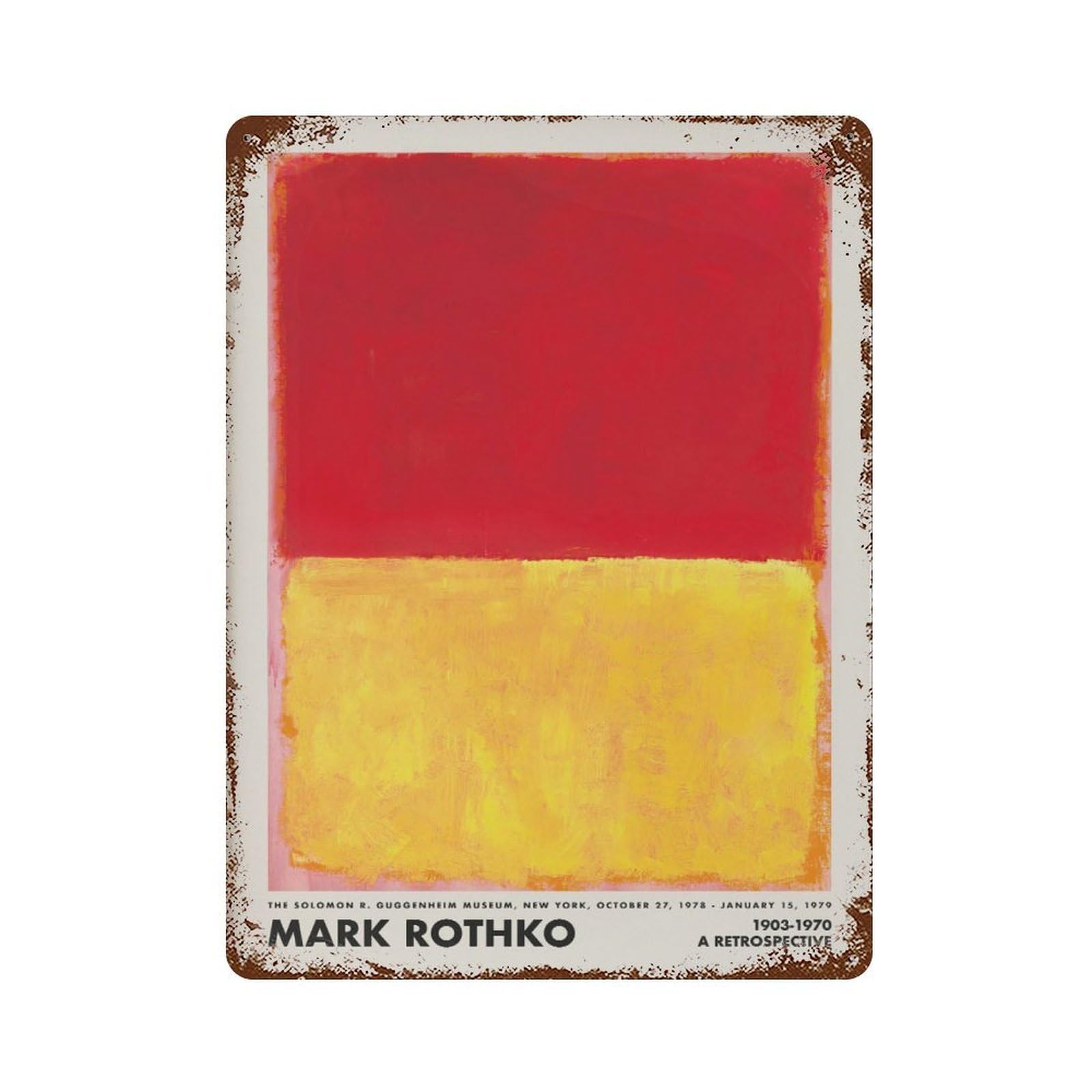 xiaoxiaoshen Rothko Abstract Contemporary Decor Wall Decor Art Metal Tin Poster Modern Home Decor Art Home Bar Shop Decorations Vintage Sign 40x30cm
