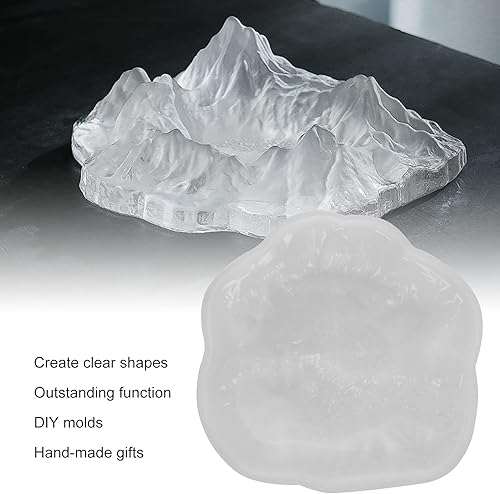 Miniatura 6 de Moldes de resina para cenicero, kit de silicona de moldes de resina, moldes de resina epoxi Snow Mountain Peak Cenicero de yeso de fundición de