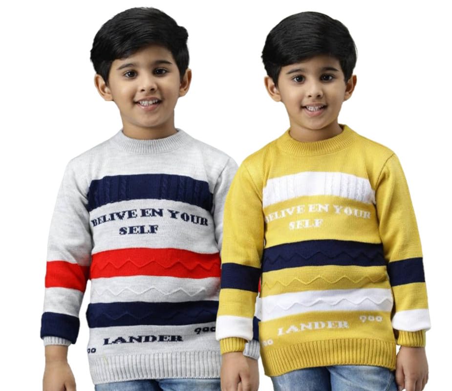 Boys Pullover Style Wool Blend Full Sleeve Sweater-image-8