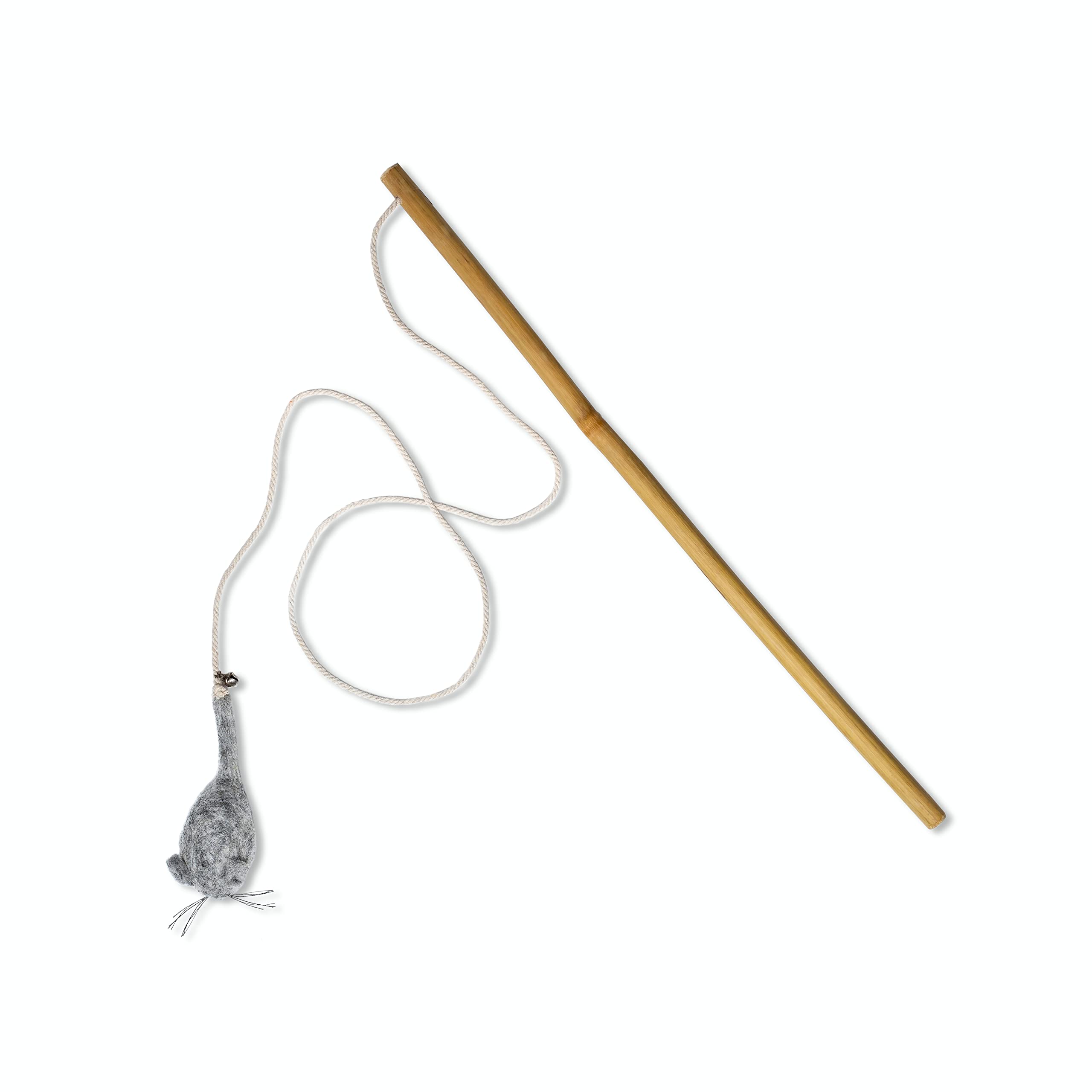 CATLABSSustainable Cat Toy, Interactive Fishing Toy, Fair Handmade for Your Cat, 100% Natural Sheep's Wool without Polyester, with Bell