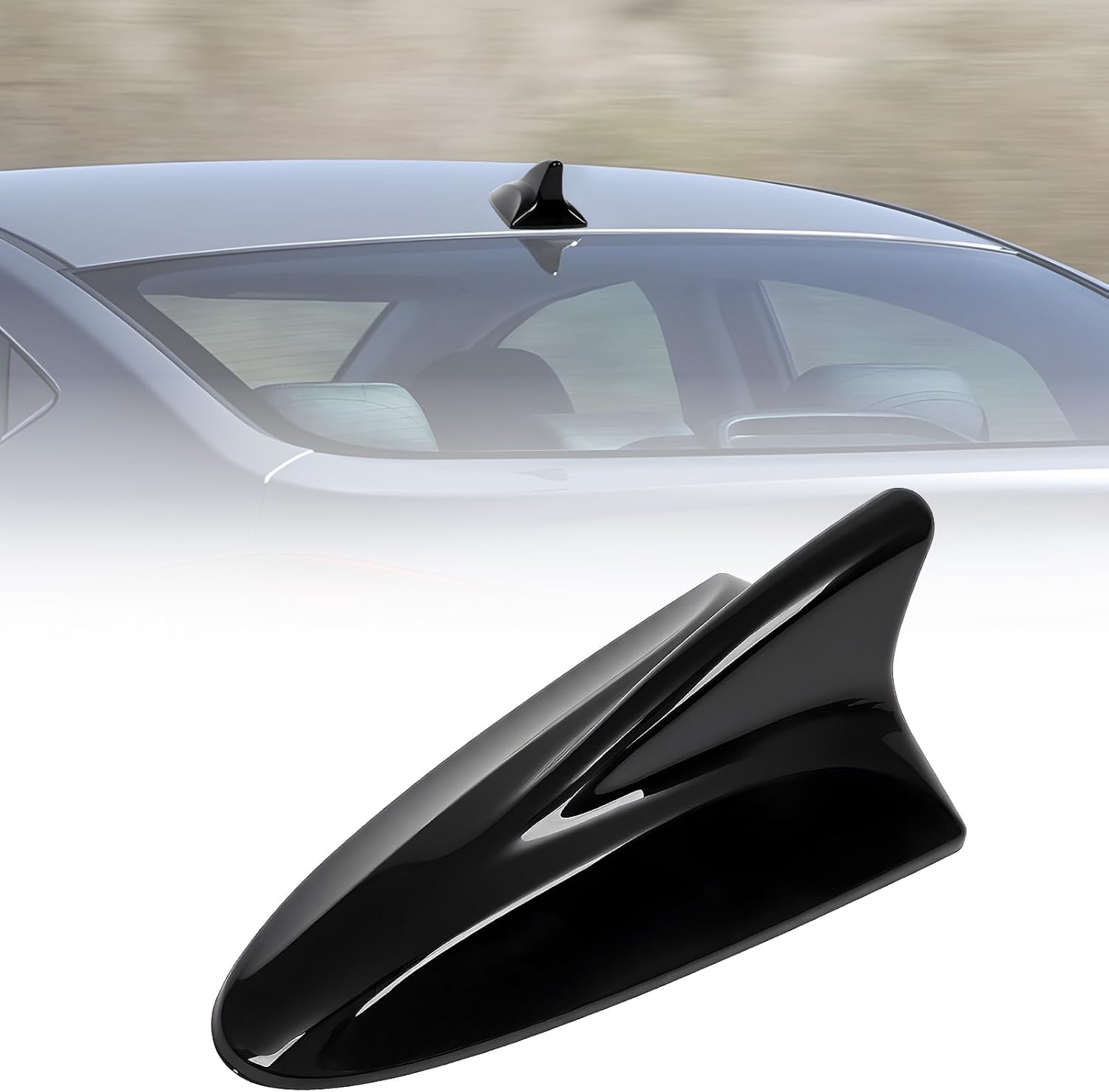 Shark Fin Antenna Cover Compatible with for Elantra Sedan MD 2011-2016,for Hyundai Sonata Sedan YF 2009-2014 w/GPS,for Genesis Sedan BH 2008-2013,96210,962103Q800,962103X100NKA (Glossy Black)