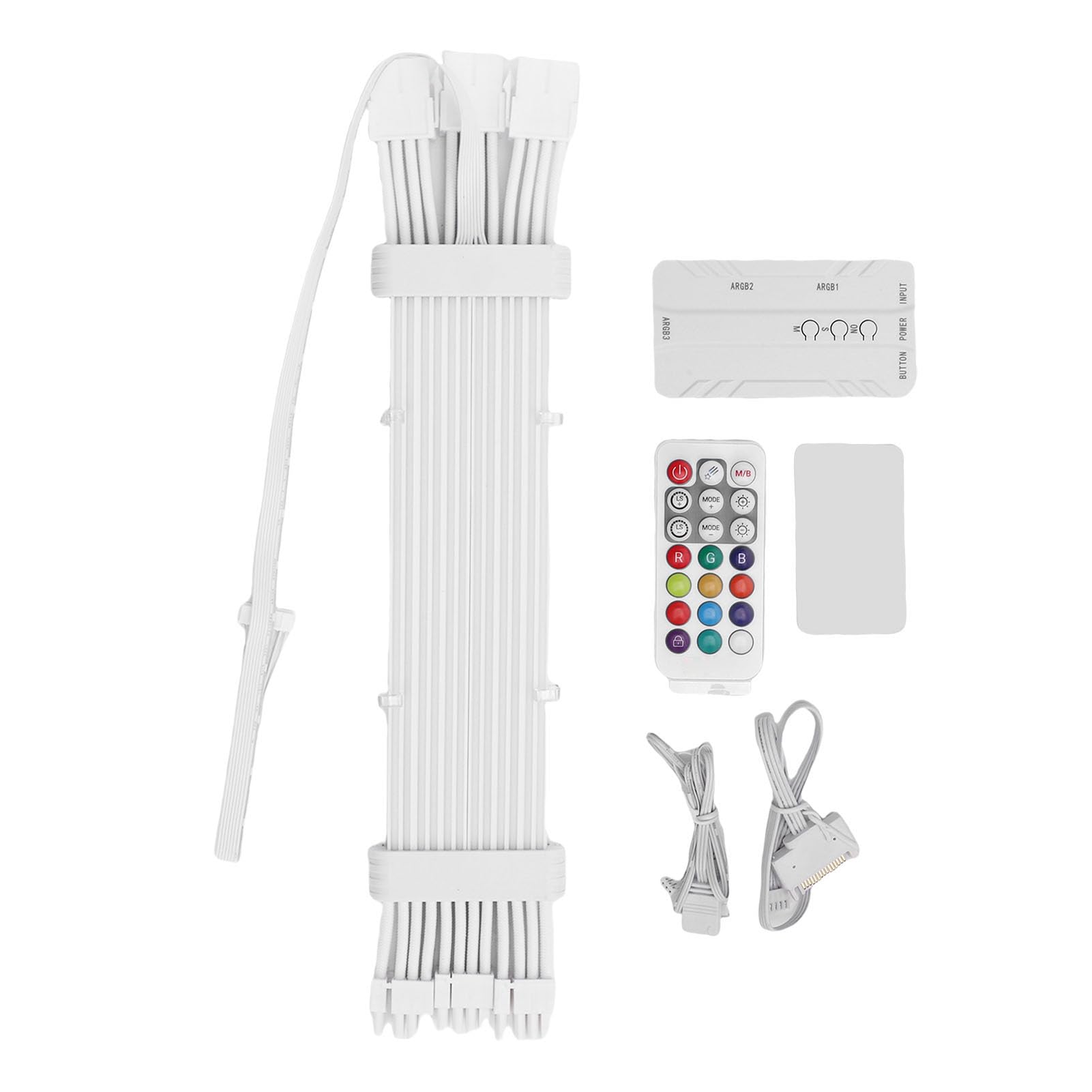 Cocoarm Kabel Zasilacza ARGB Silikonowy, Elastyczny Przedłużacz Zasilacza RGB 3 X 8-pinowy Kabel Zasilający GPU z Bocznym Blaskiem 120 Diod LED Efekt Meteorytu do Obudowy Komputera Mod Gaming Build