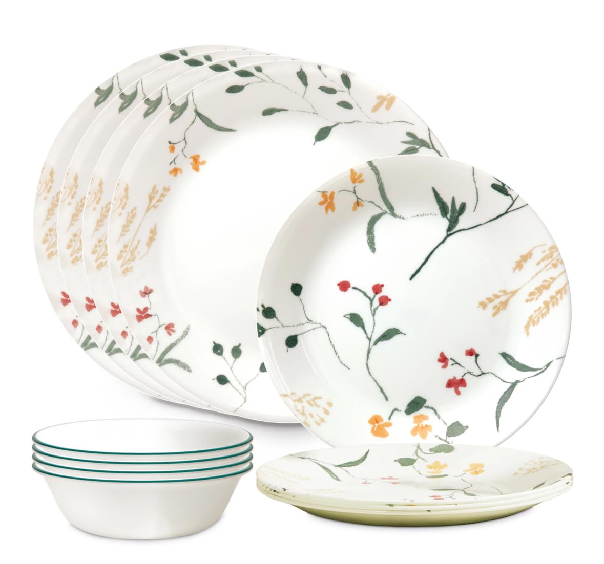 Corelle Vitrelle Signature Wildflower Scatter 12-Piece Dinnerware Set