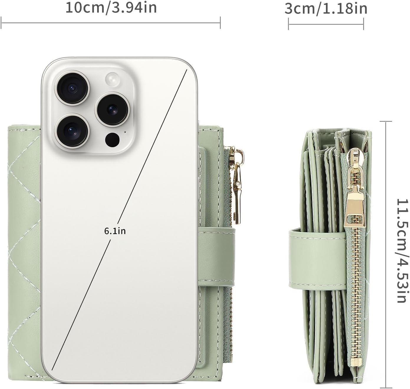 GAEKEAO Small Women Wallet Slim RFID Blocking Leather Bifold Compact Card Holder Wallet for Women with Zipper Change Pocket 3 ID Window - Image 3