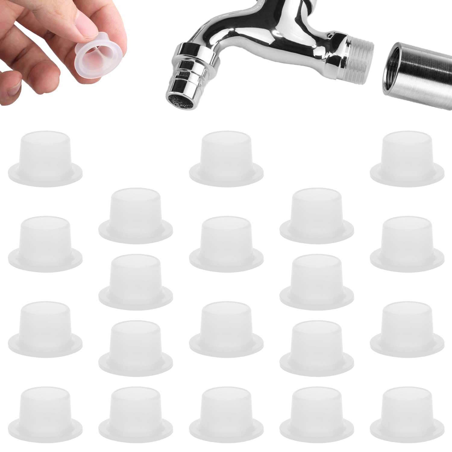 20pcs Faucet Leak-Proof Sealing Gasket, Silicone Gasket Seal Rings Tap Washers Plumbing Washers for Triangle Valve Accessories