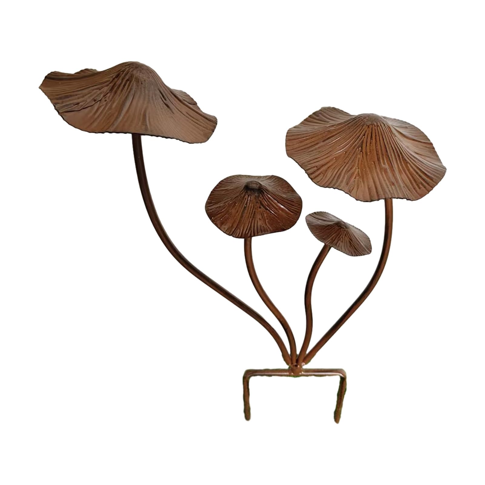 Metal Mushroom Garden Stake Rust-Proof Mushroom Ground Ornament Outdoor Decorative Yard Art for Patios Lawns Planter Pots