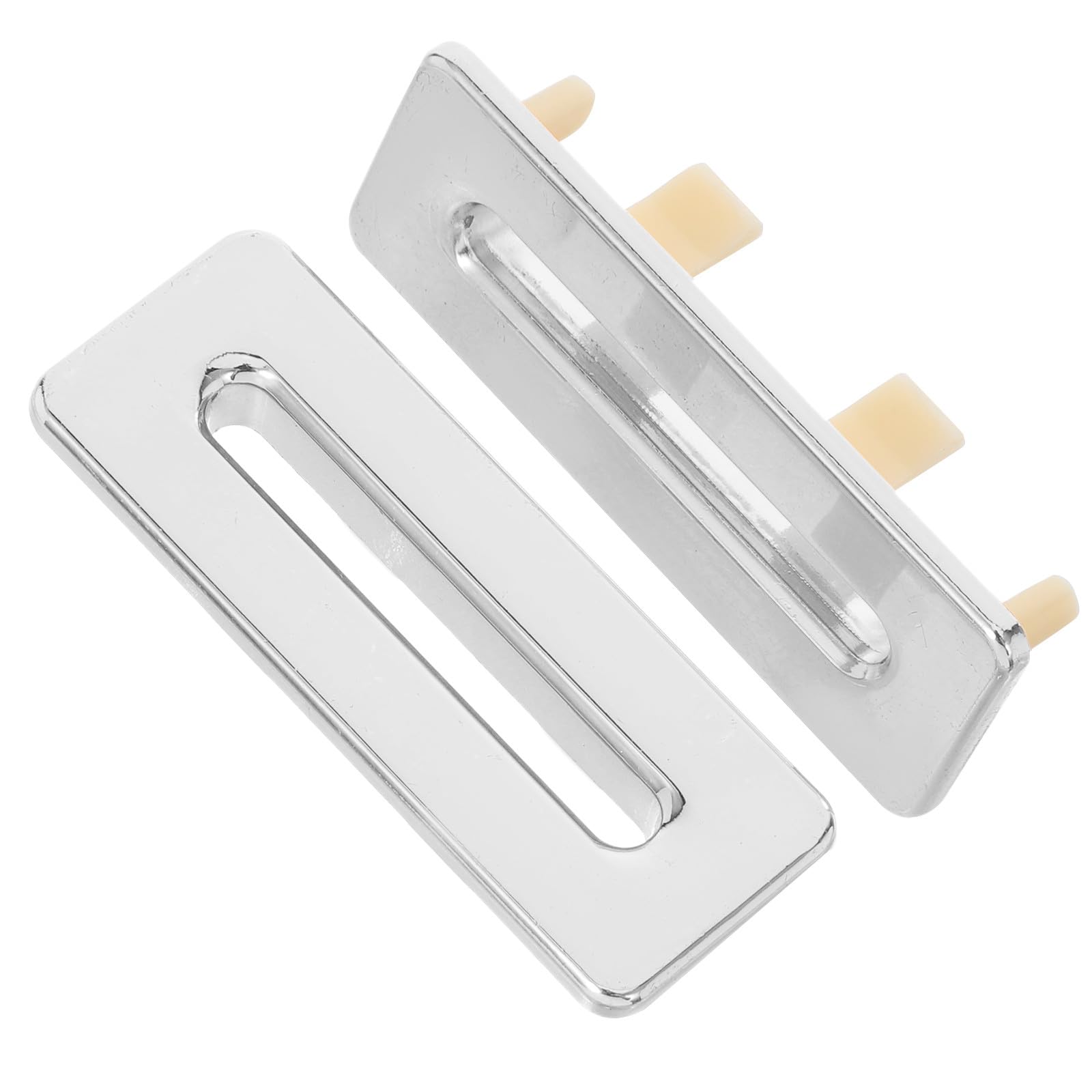 TEHAUX 2Pcs Basin Overflow Cover Caps Rectangular Silver Overflow Trim Rings for Kitchen and Bathroom Sink Hole Inserts Replacement Accessories