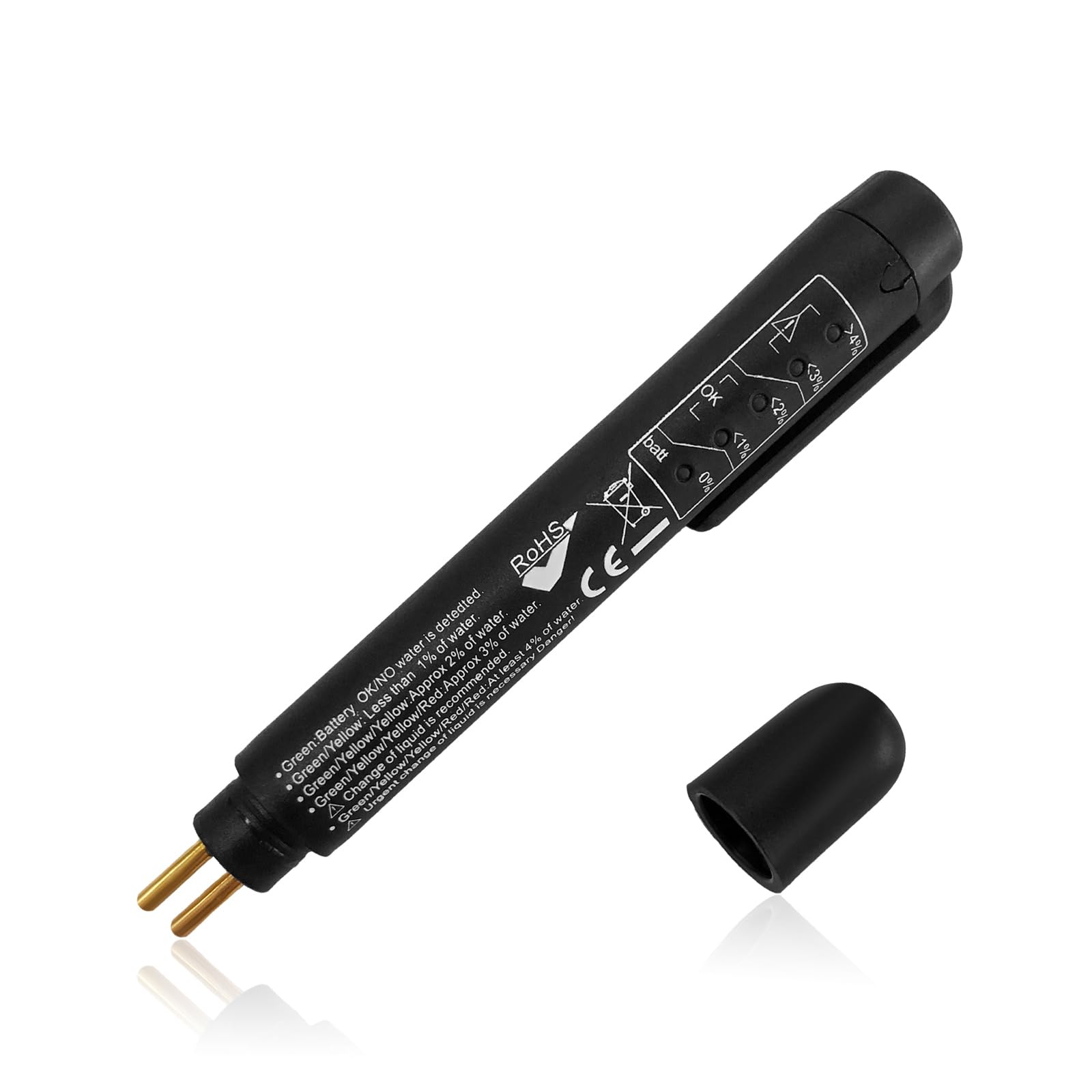 Brake Fluid Liquid Tester Pen, DOT 3 DOT 4 DOT 5.1 Brake Diagnostic Testing Pen Tool, Brake Fluid Liquid Oil Analyzer with 5 LED Indicators, Universal Car Accessories