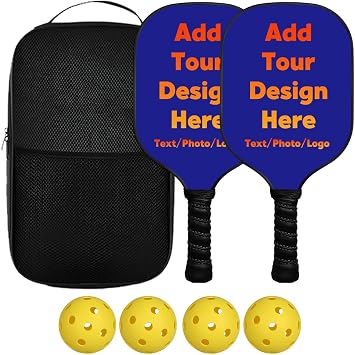 Custom Pickleballs Paddles Set of 2 for Gifts,Personalized Pickleballs Paddles Rackets,Add Your Photo Text Logo