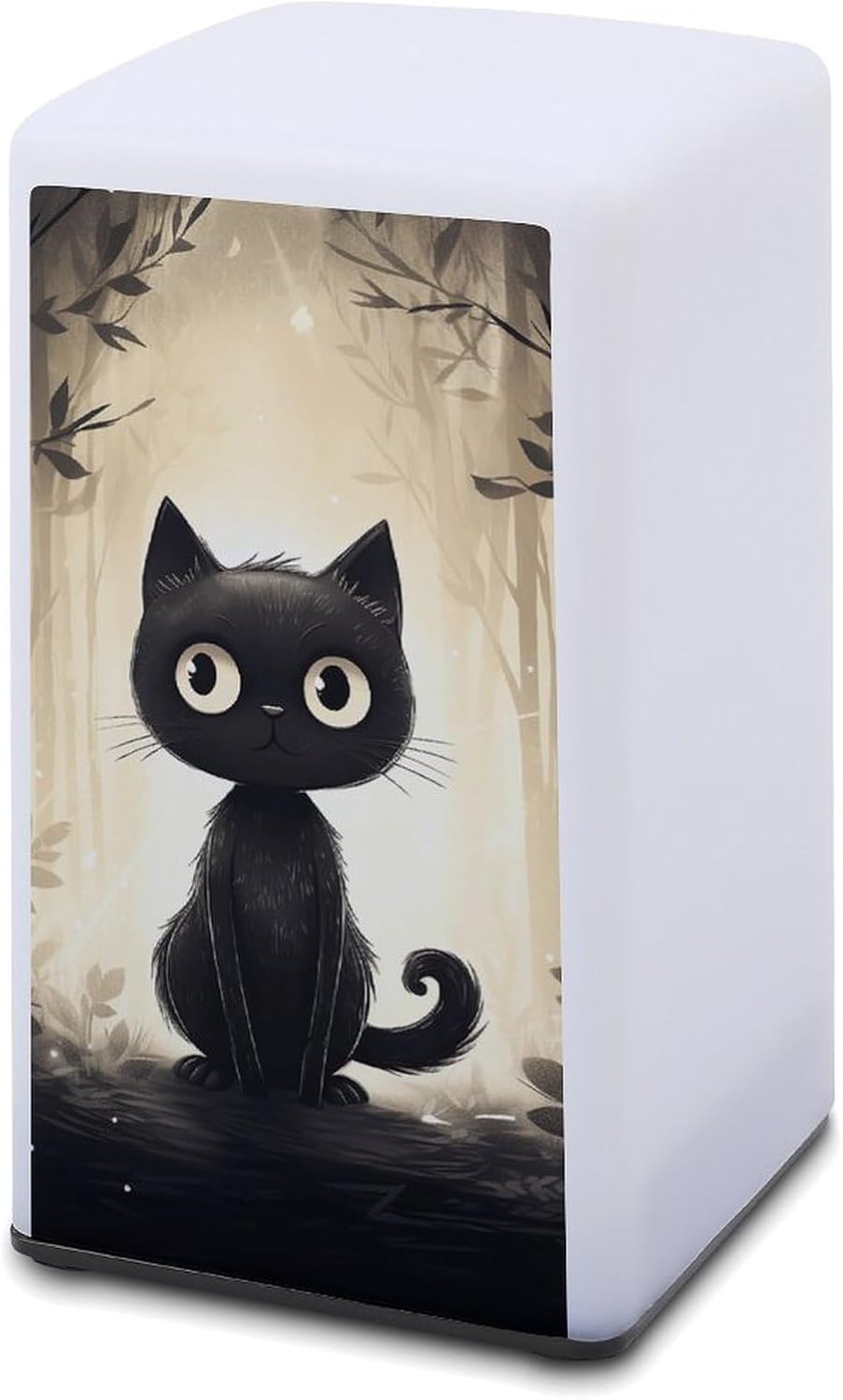 Desk Lamp for Office Home Dimmable Small Desk Lamp Hand Drawn Black Cat Battery Operated Lamp for Reading Study Work