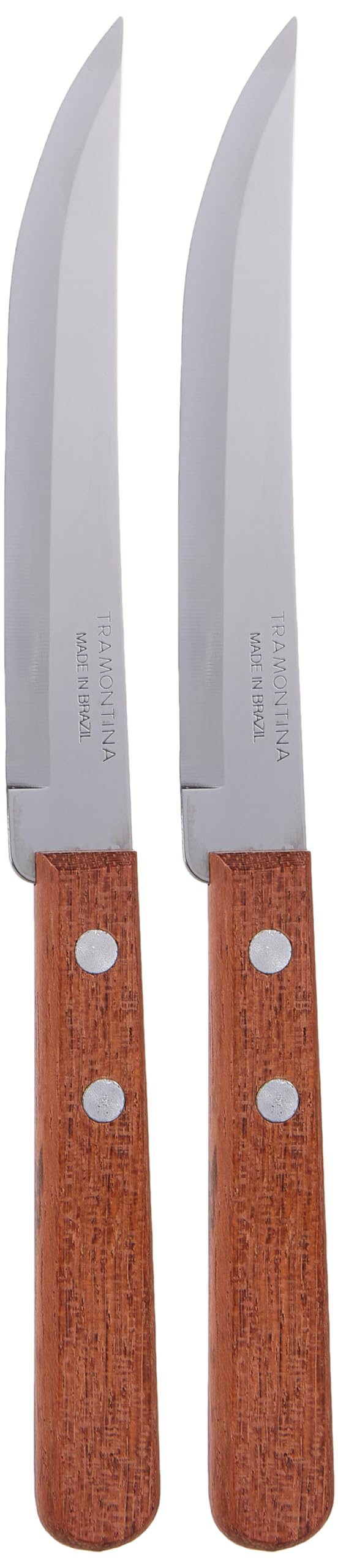 Dynamic 2 Pieces Steak Knife Set with Stainless Steel Blade and Natural Wood Handle