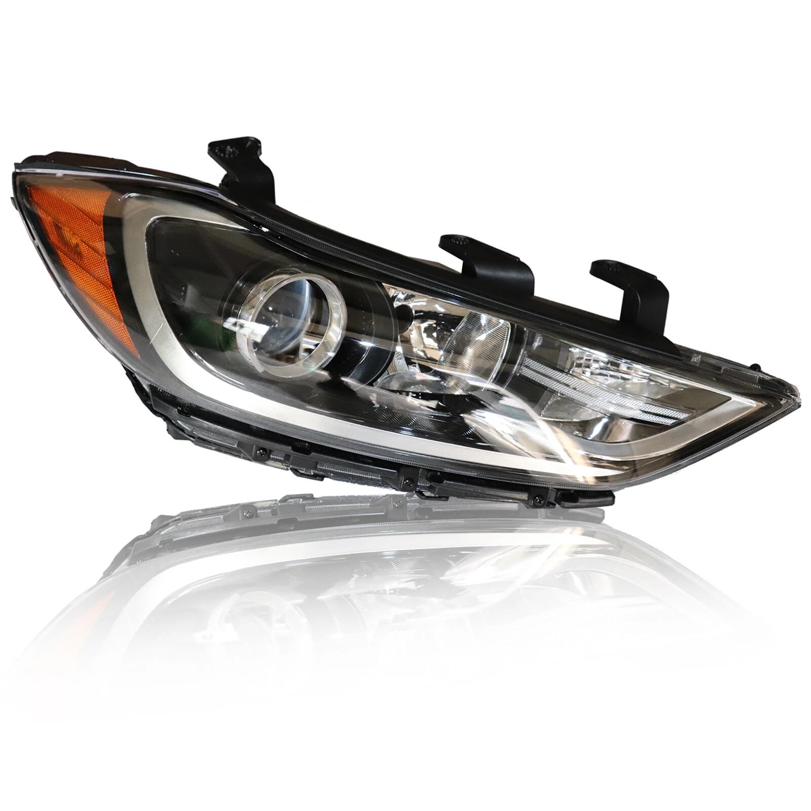 Headlights Headlamp for 2017-2018 for Hyundai Elantra Sedan, Halogen Headlight Models, Halogen Headlights Hedlamps with LED,L&R Side Hedlamps Assembly,Clear Lens (Right Passenger Side)