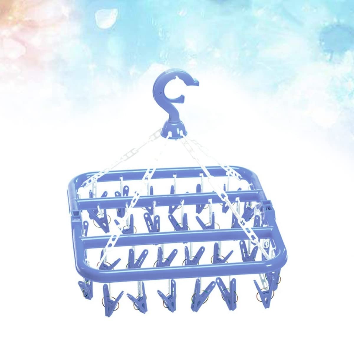 KOMBIUDA Children's Underwear Drying Rack Foldable Socks Hanger Foldable Laundry Rack Coat Hangers Folding Hangers Clothes Rack Hangers for Clothes Drying Racks Sock Drying Rack Blue