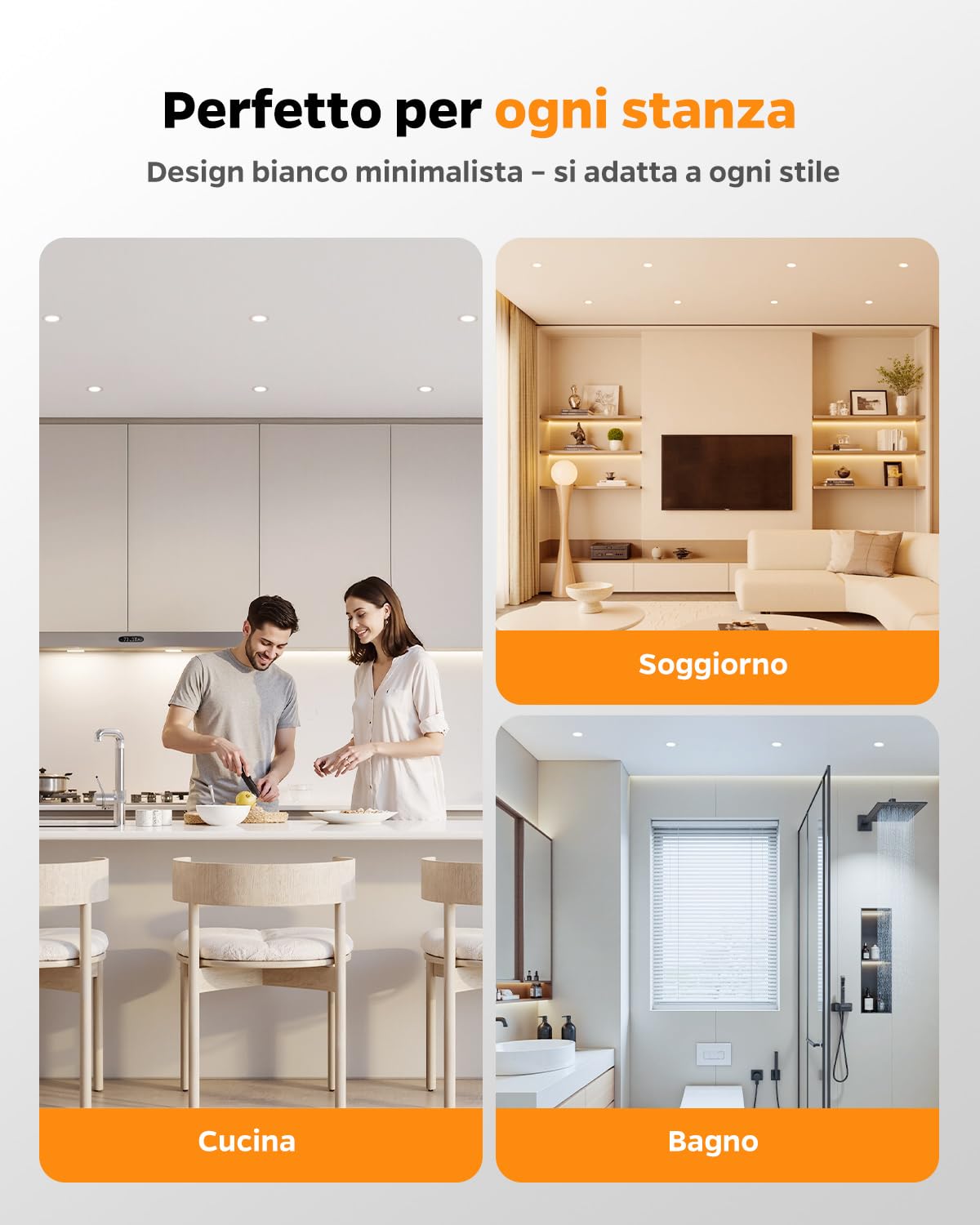 Sanyoung Faretti LED da Incasso per Cartongesso Dimmerabile 5W, Set di 20 | Foro 65-80mm, Luce Caldo Luce Naturale Luce Freddo, 380LM, Impermeabile IP44, Faretto LED 220V per Bagno
