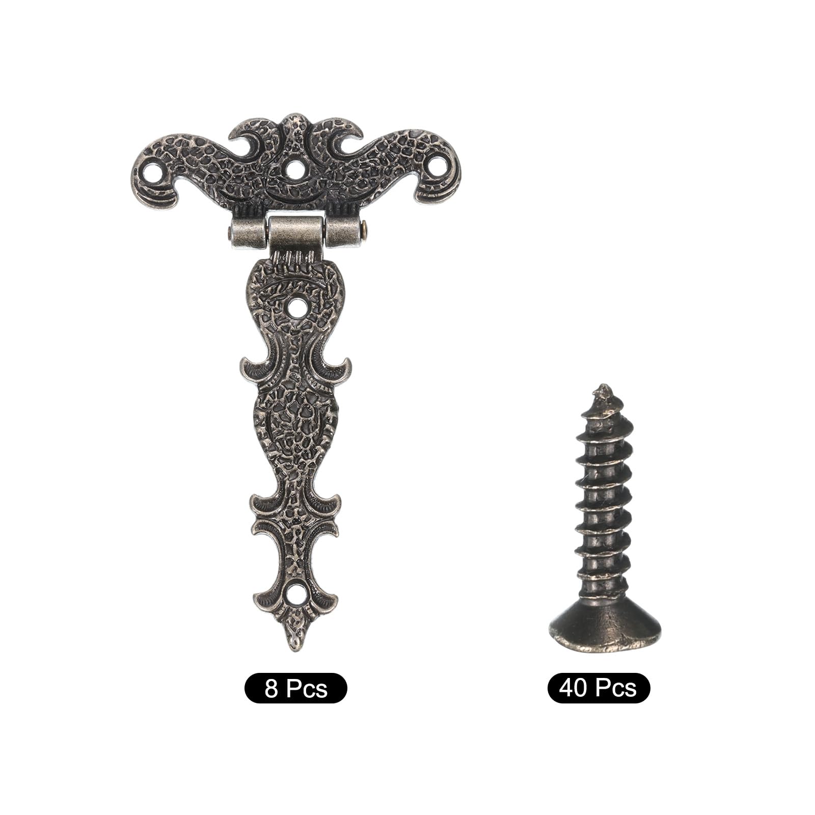 Uxcell 8 Bisagras De Puerta Con Correa En T, Bisagras De Puerta Forjadas De 2 Pulgadas, Accesorios De Hierro Para Granero De Madera, Cerca, Bisagras De Puerta De Patio (zinc Blanco