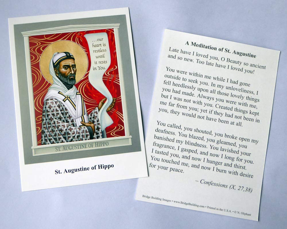 Amazon.com : St. Augustine Prayer Card/A Meditation of Saint Augustine -  Set of 100 : Office Products