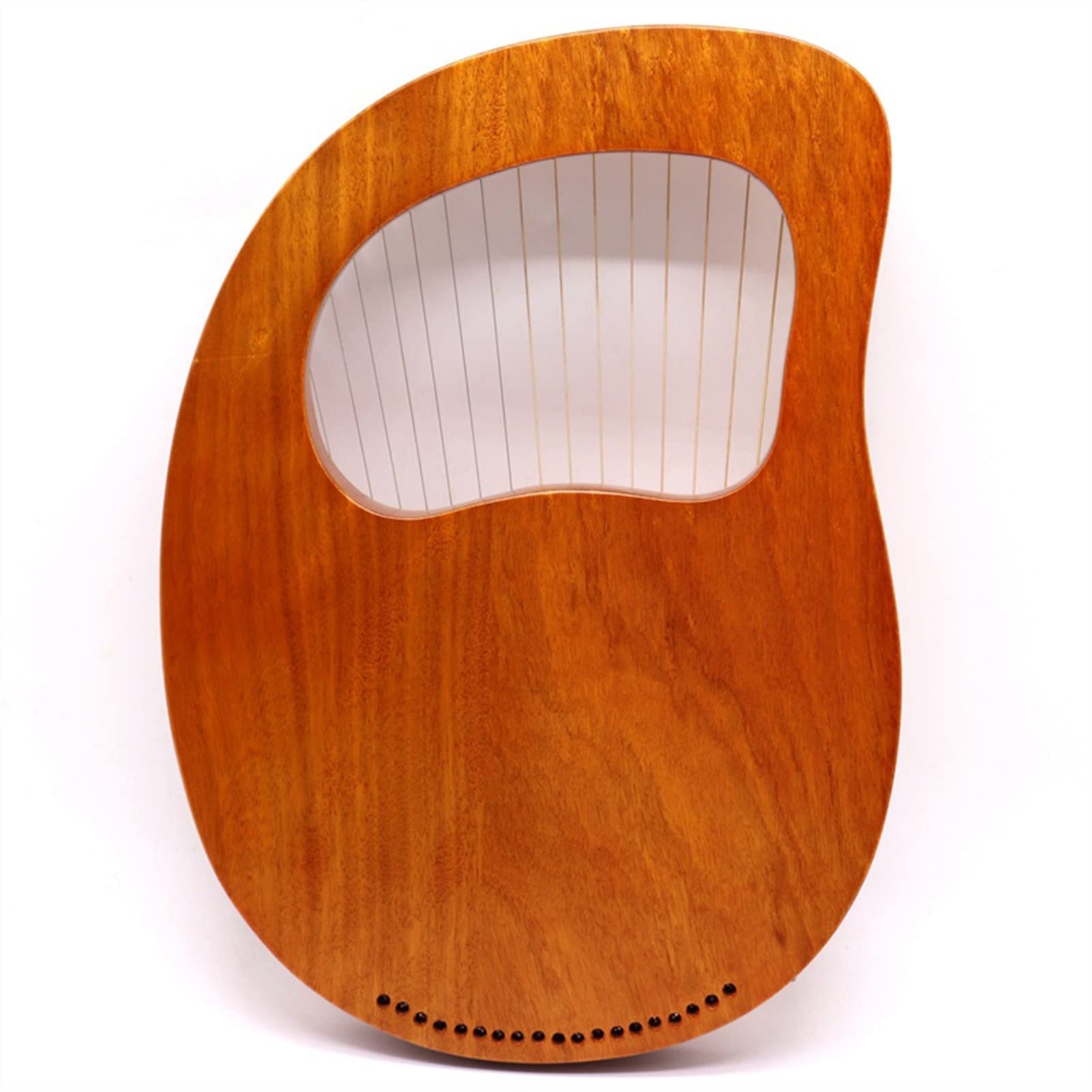 Tragbare Harfe mit 19 Saiten, Leierharfe, Metallsaiten, Rentiermuster, Mini-Holzharfe, Korpus aus Okoumé-Holz, Saiteninstrument, braun