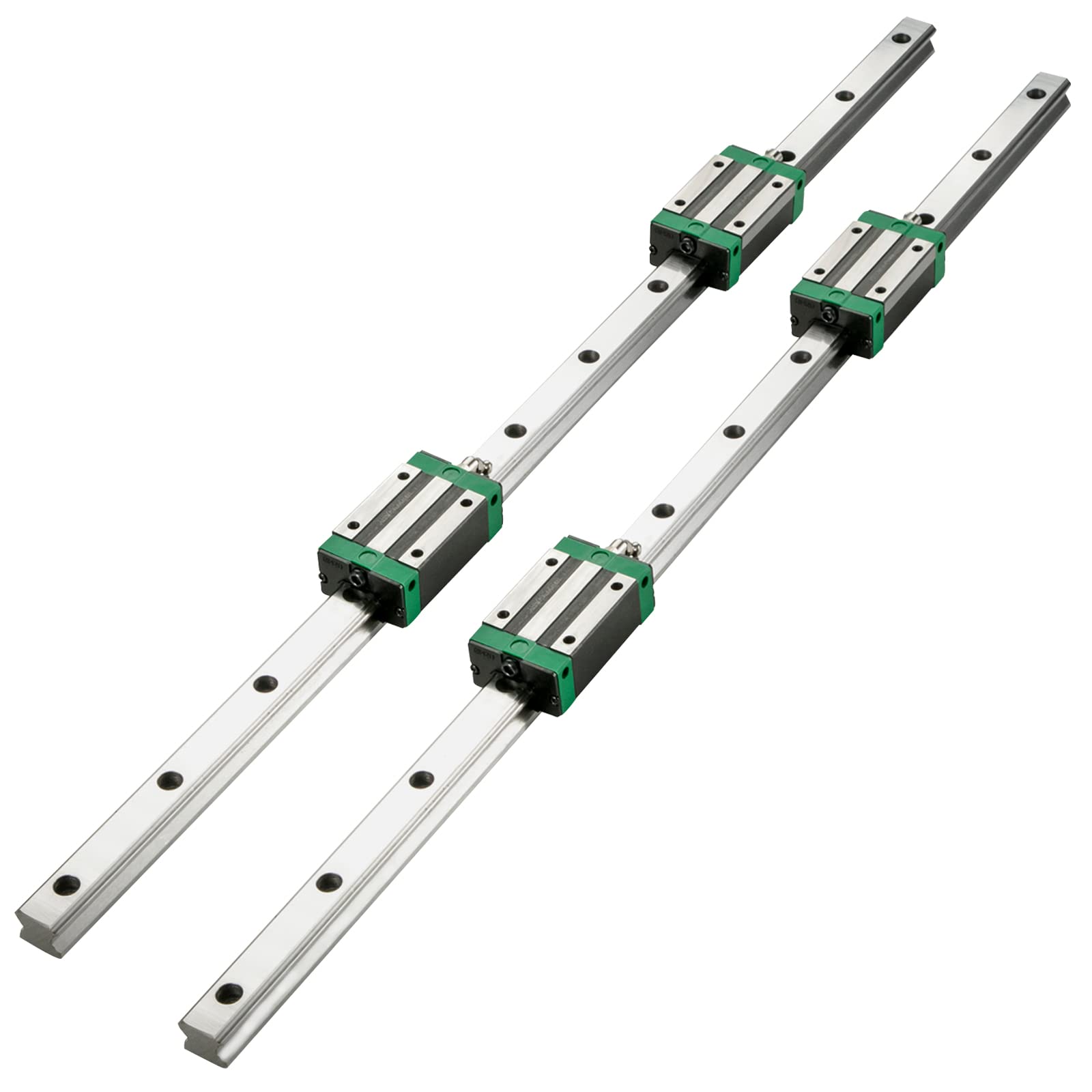 VEVOR Set di Guide per Cuscinetti Lineari, Modello HSR20 1700mm Guida Lineare, 2 Guide di Scorrimento Lineari con 4 Blocchi Cuscinetti e 1 Binario Filettato, Guida Lineare Ferroviaria Uso per Torni