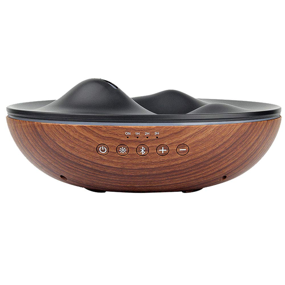 XRXX Diffusori di Aromi di 300 Ml Diffusori di Oli Essenziali di Legno Diffusore di Umidificatori Bluetooth Ad Ultrasuoni PP Semplici E Sicuri da Utilizzare Deep Wood Grain