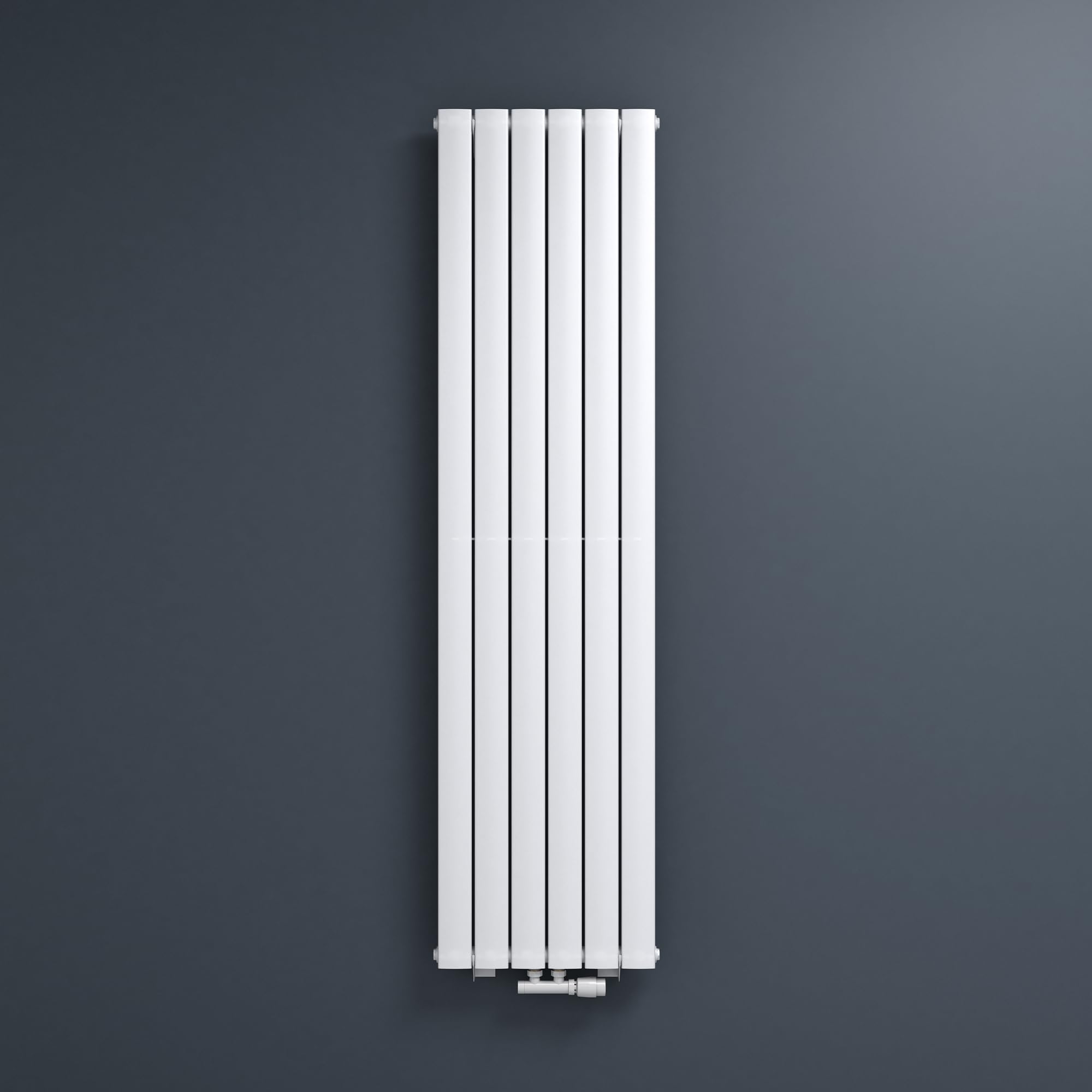 Mai & Mai Radiador Vertical 180x46 cm, Diseño Tubular Moderno de 1 Capa, Blanco, Acero de Alta Calidad, Elegante y Eficiente