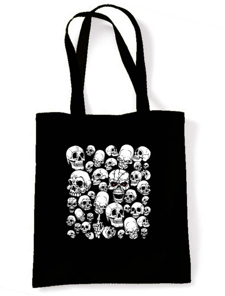 Tribal T-Shirts Women's Skull Garden Tote Shoulder Bag Black
