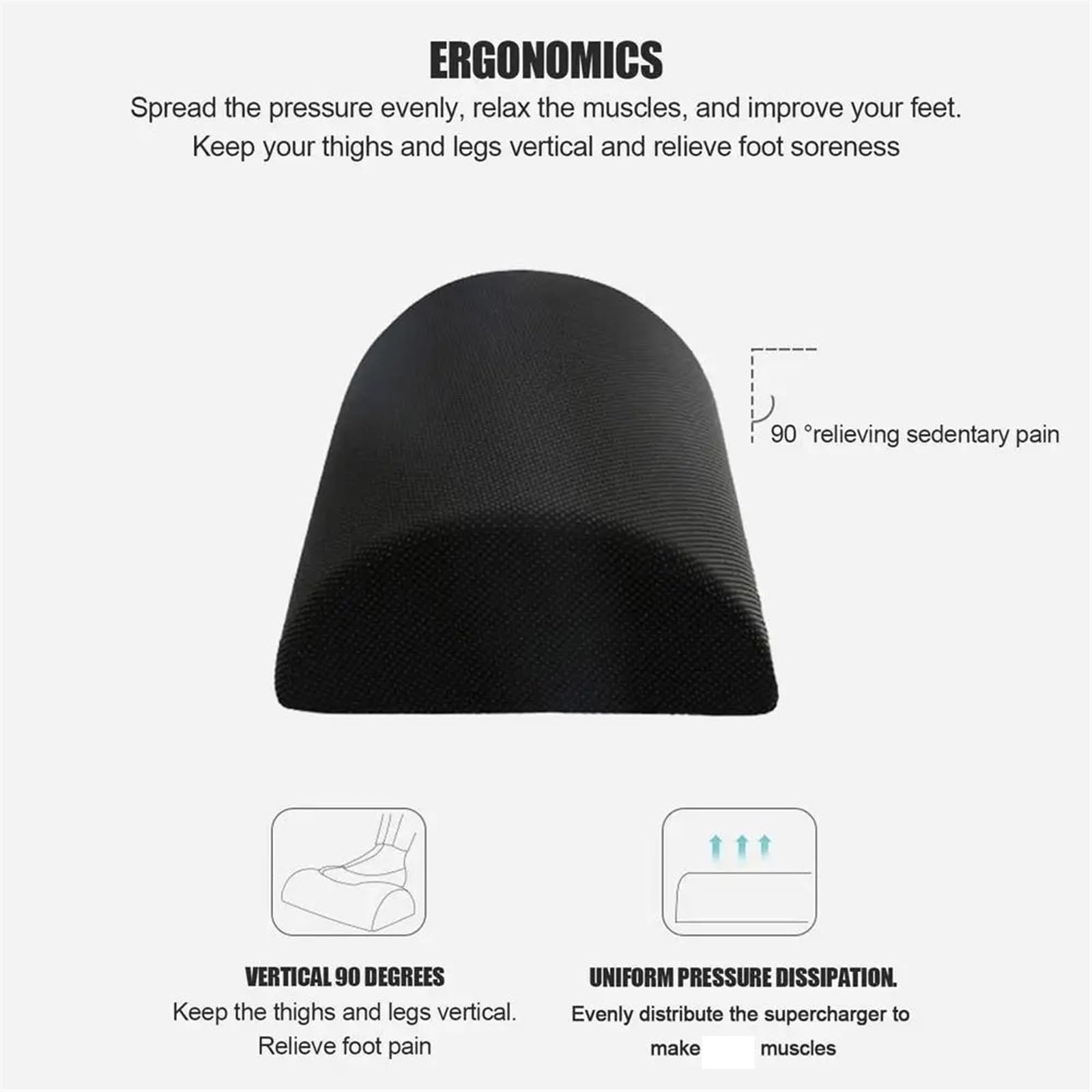 Podnóżek biurowy, Ergonomiczny podnóżek pod biurkiem z pianki Memory - wielokolorowy(Gray)