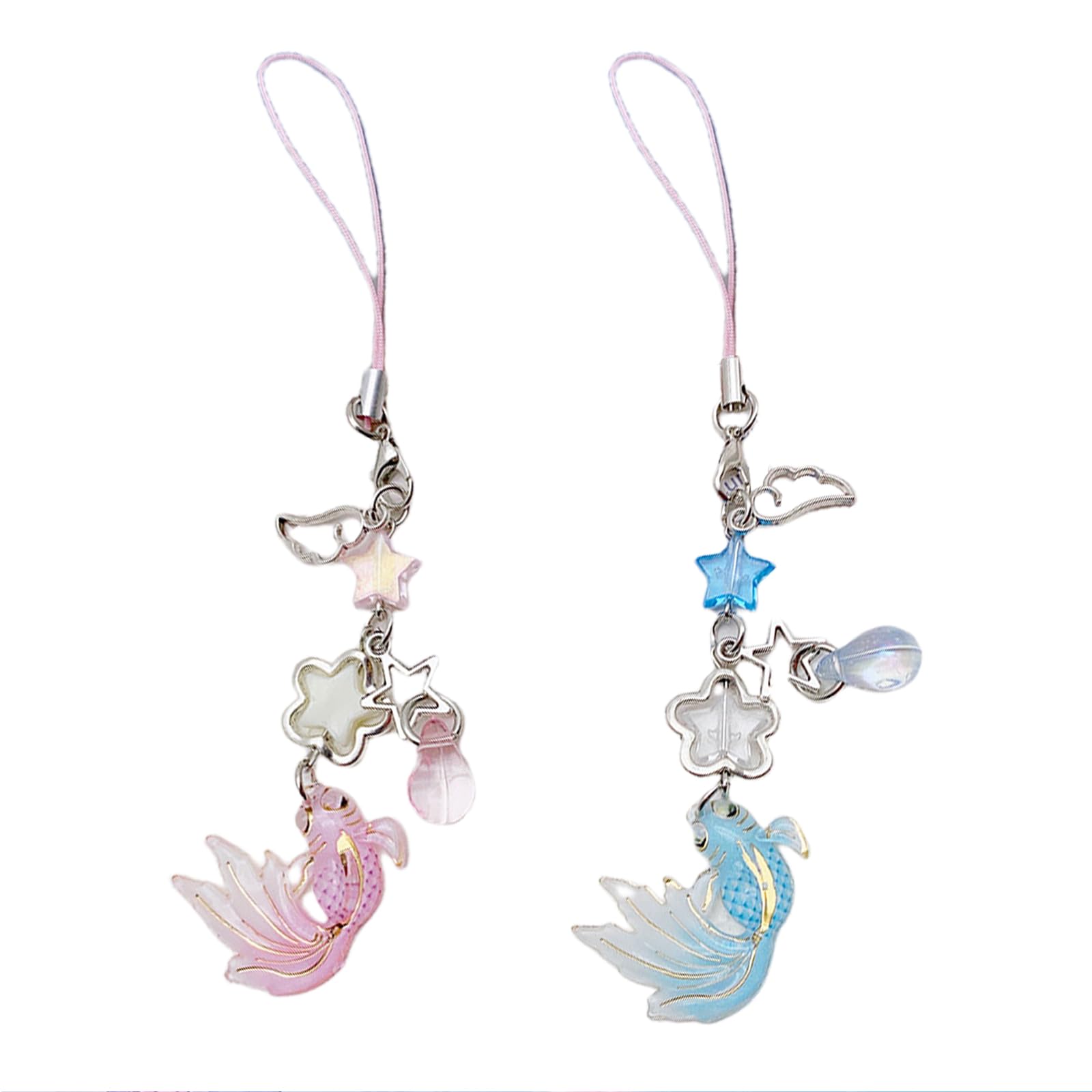 Yamobi Handy Anhänger Y2K Style - 2 Stück Phone Charms Mit Koi Design
