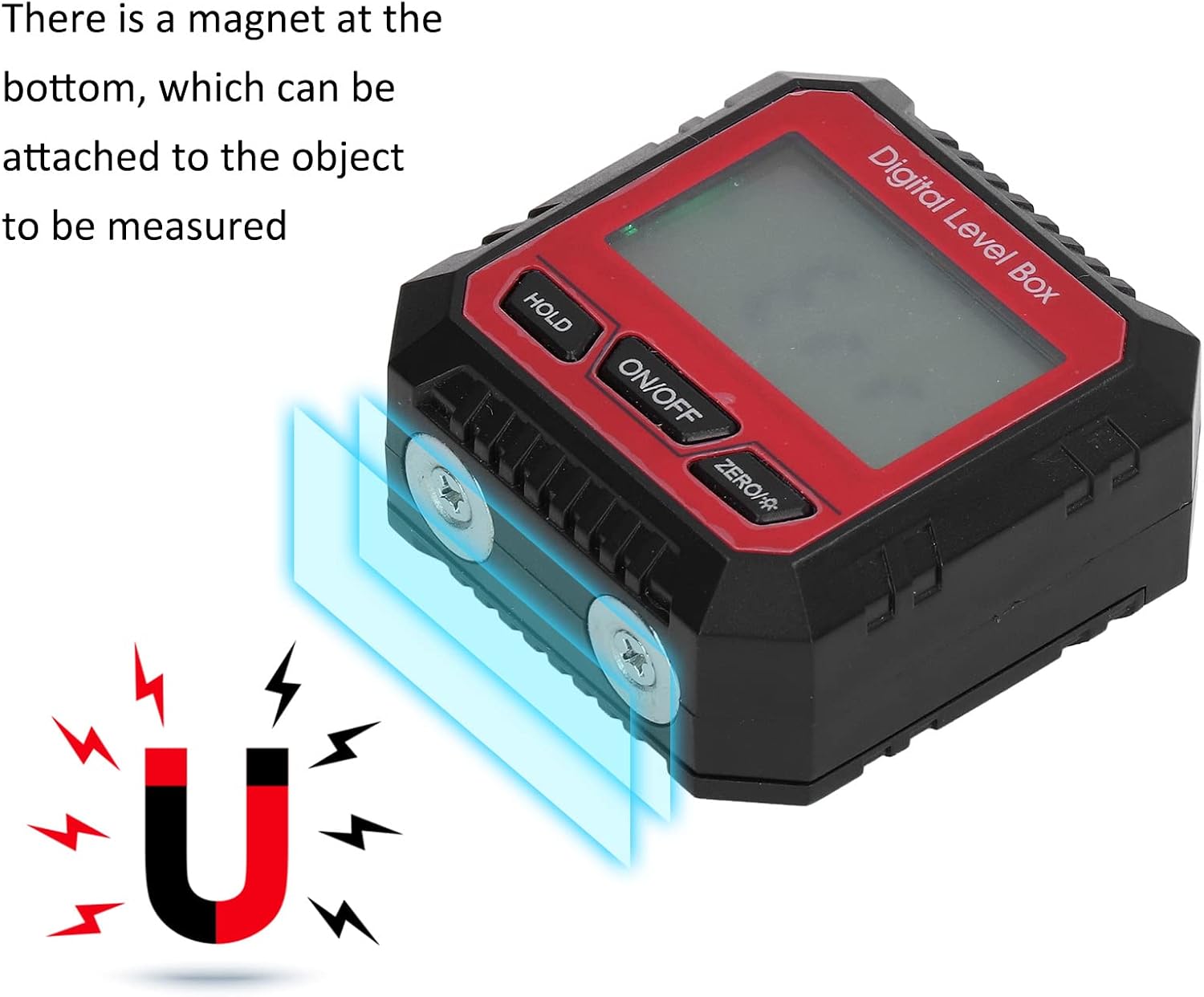 Septpenta Digital Inclinometer showing magnetic base