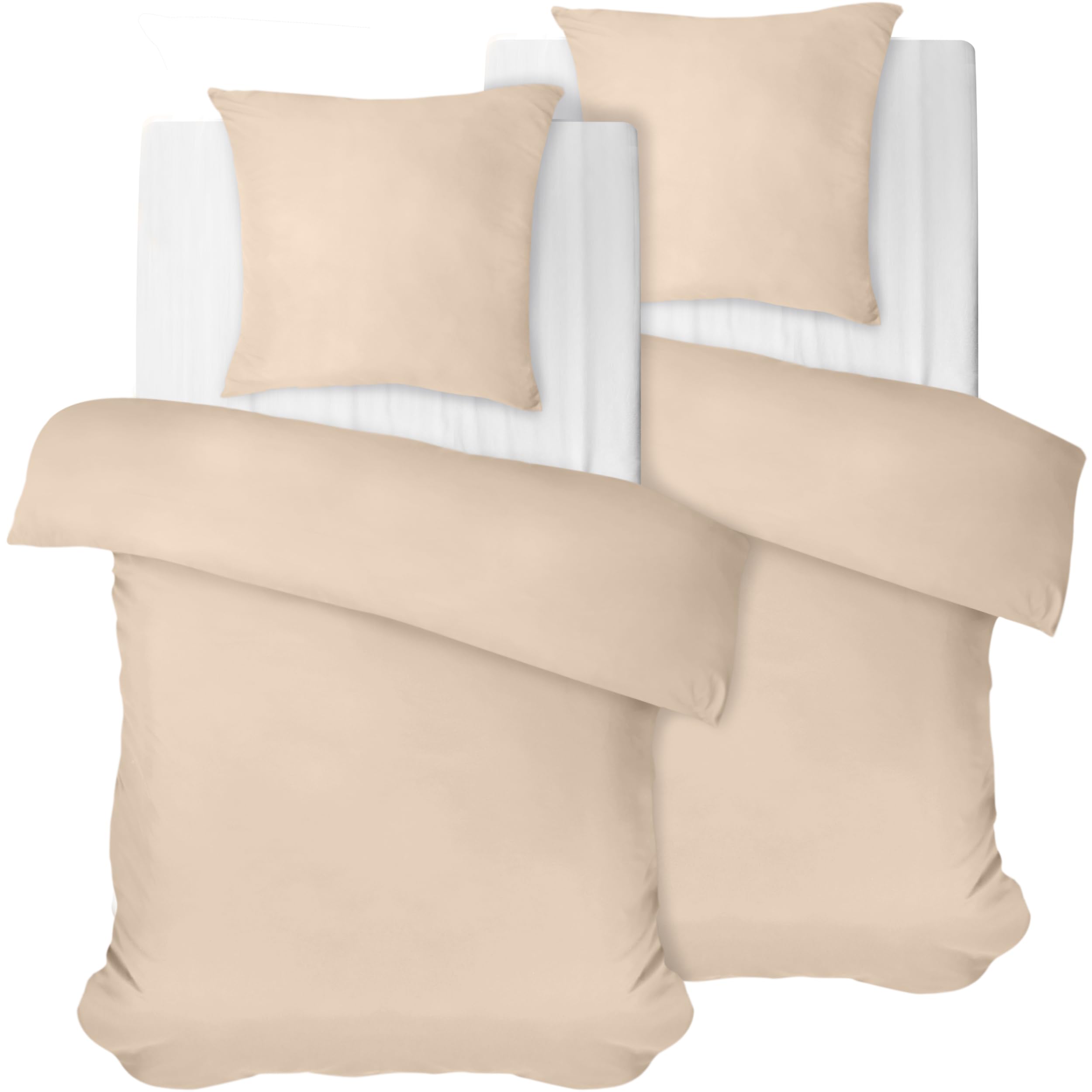 Utopia Bedding Copripiumino Una Piazza e Mezza - Microfibra Copripiumino 2 x 135x200cm + 2 x Federe 80x80cm - Beige