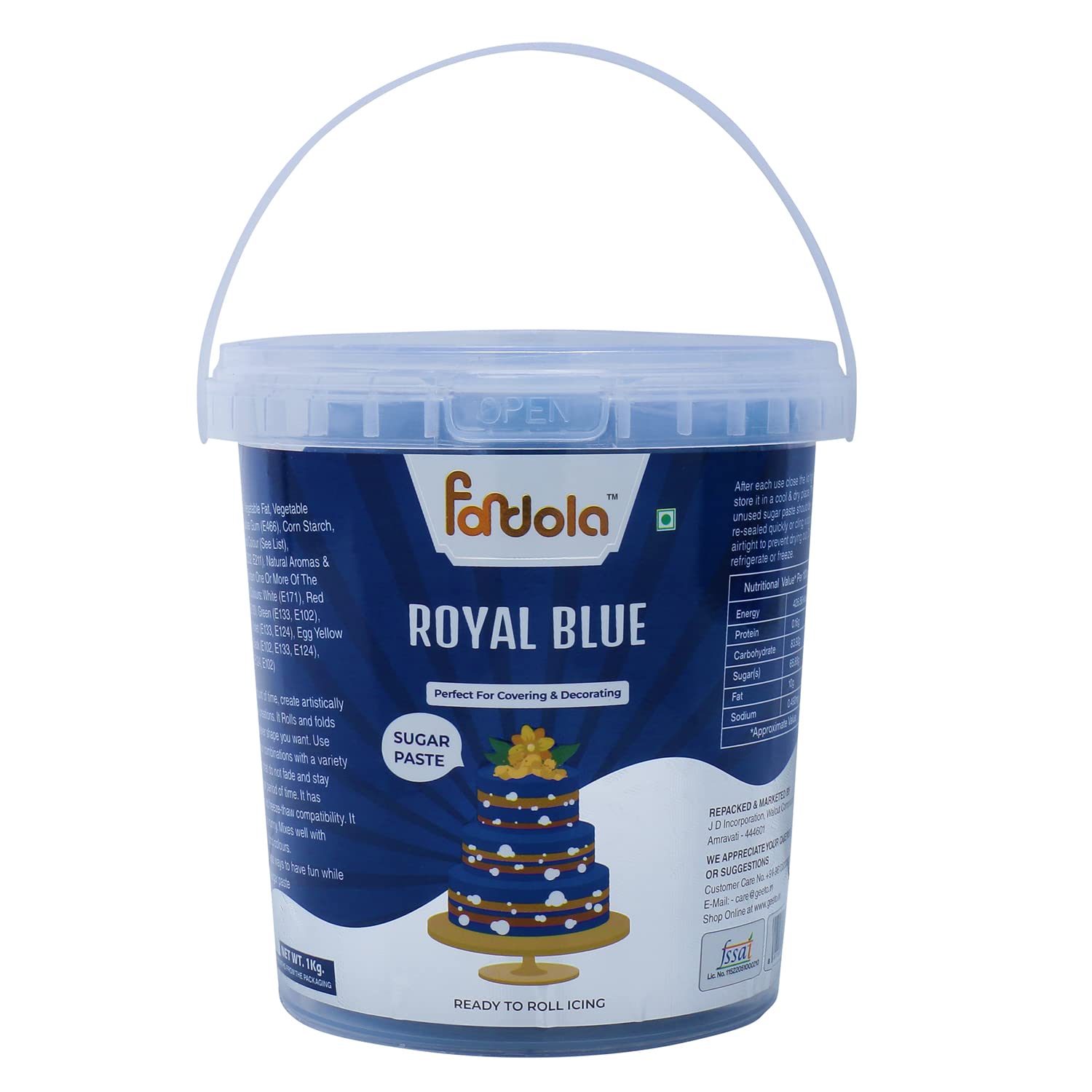 Fondola Royal Blue Sugar Paste Fondant 1kg
