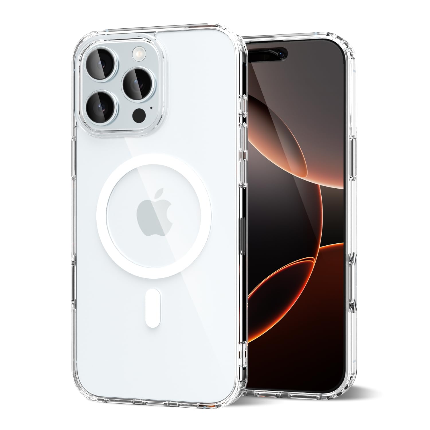 Photo 1 of ***BLACK*** oakxco for iPhone 16 Pro Case Clear Magnetic Compatible with Magsafe, Cute Thin Slim Transparent Non-Yellowing TPU Bumper, Shockproof Hard Shell & Soft Silicone Mag Safe Phone Case for Women, Clear