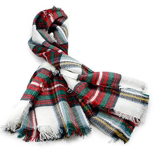OCT17 Plaid Scarf Women Pashmina Wrap Large Warm Soft Shawl Winter Fall Scarves4