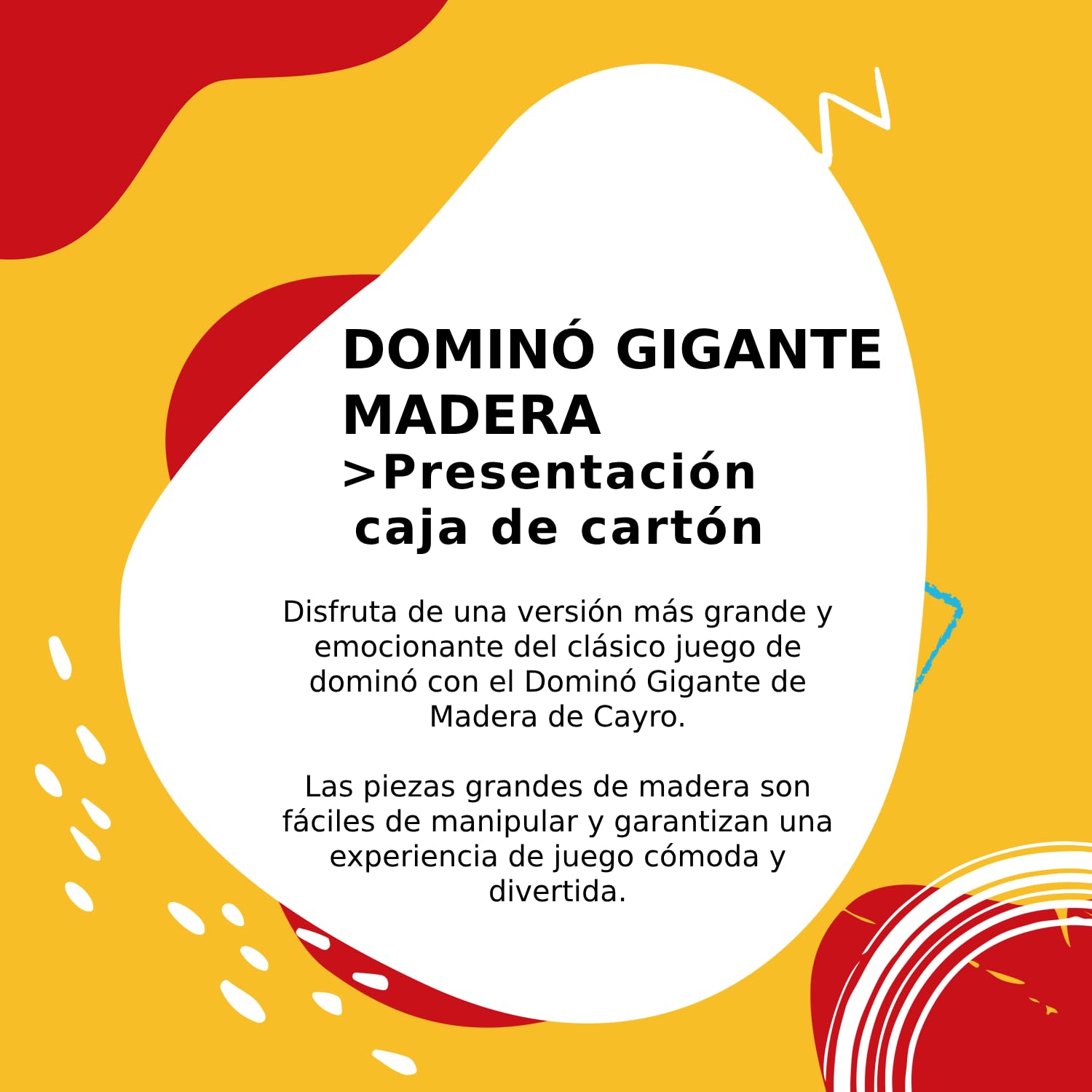 Cayro - Domino Gigante de Madera - Ideal para Familias - Piezas Grandes - Juego de Mesa Educativo - De 6-99 Años - 2-4 Jugadores
