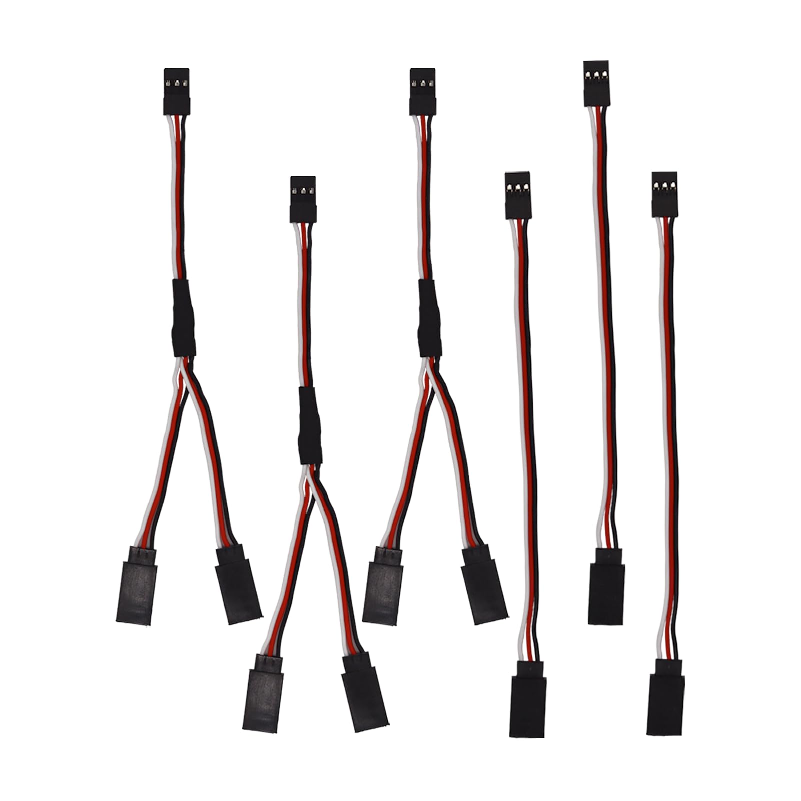 Nvwadayu JST Y Splitters - 1 Male to 2 Female, RC Servo Y Connector, Servo Harness Lead, Extension Cable, JR Wire Connectors Fits RC JR Futaba Airplanes, Car (6pcs)